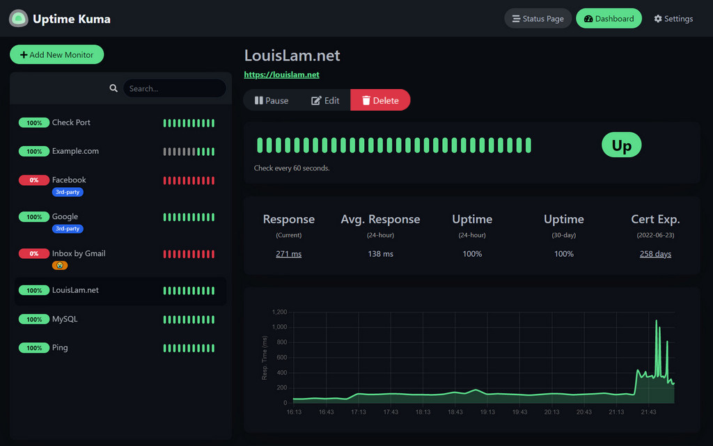 群晖Docker安装Uptime Kuma开源监控工具